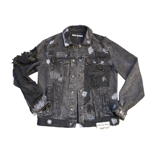 Charcoal Denim Biker Jacket