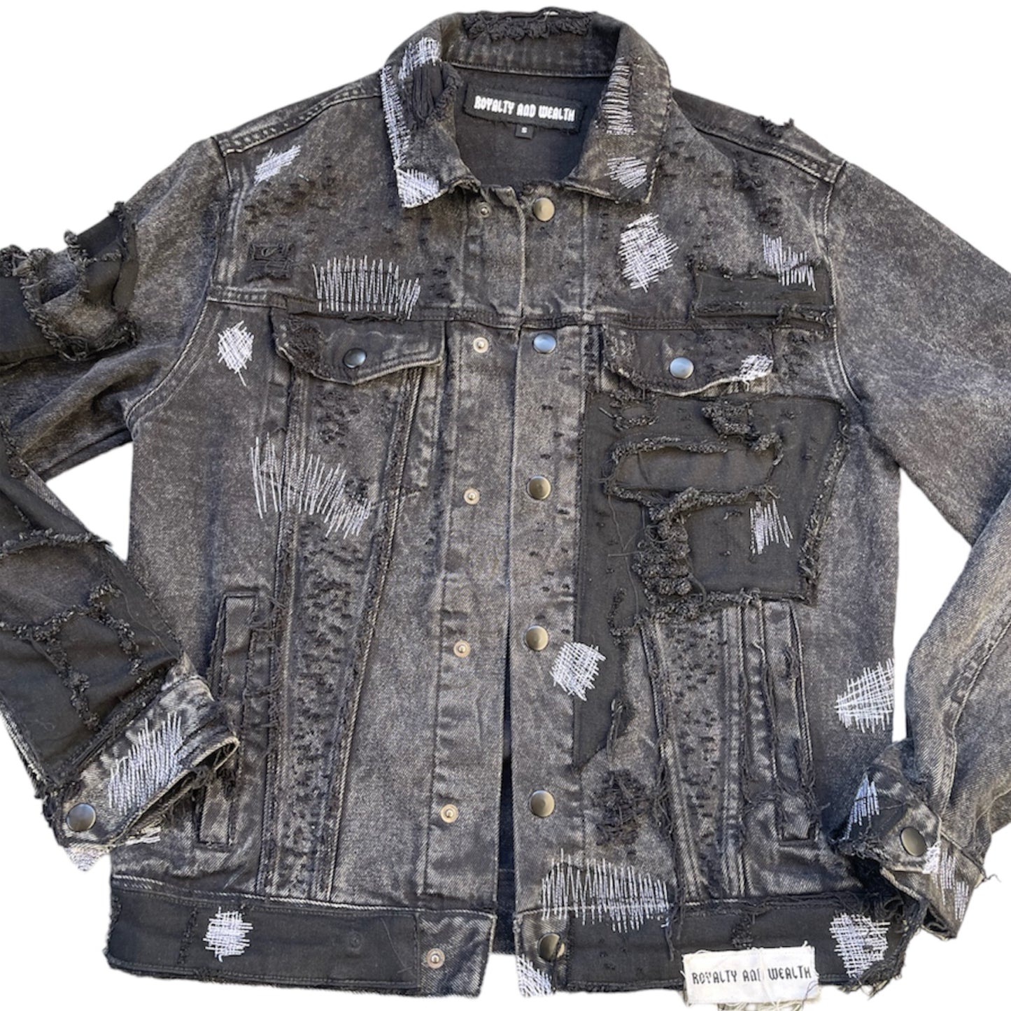 Charcoal Denim Biker Jacket